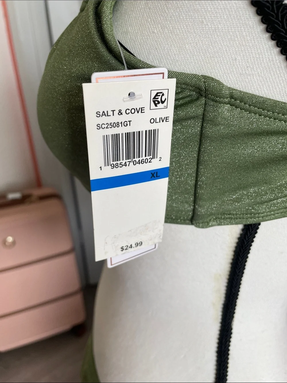 Salt + Cove Olive Shimmer Bikini Top